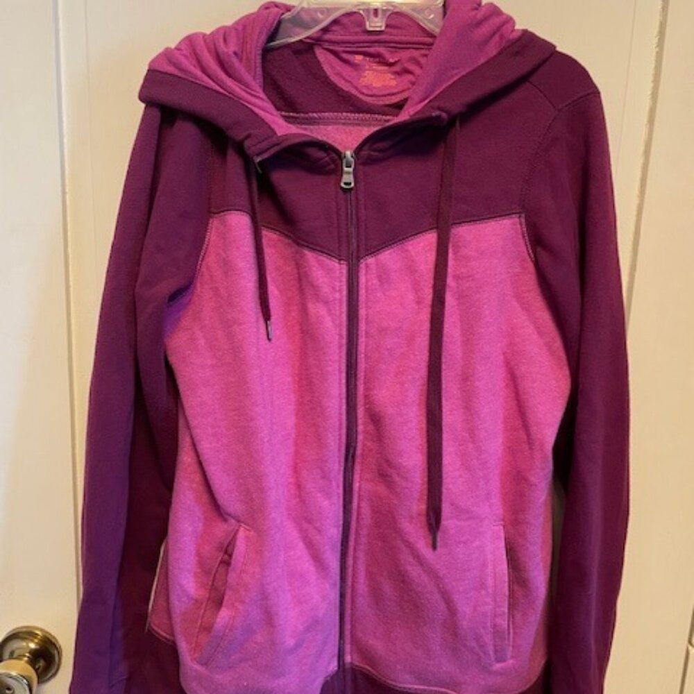 Tek Gear Women's Ultrasoft Fleece Jacket Hoodie Full Zip Pocket Large Pink